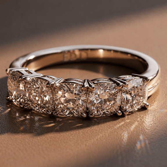 9ct Yellow Gold Cassia Cushion Lab Diamond Anniversary Band (2 Ct. Tw.) color product image two