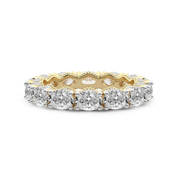 14kt Yellow Gold Kendall Oval Milgrain Lab Diamond Eternity Ring (3 Ct. Tw.) front image