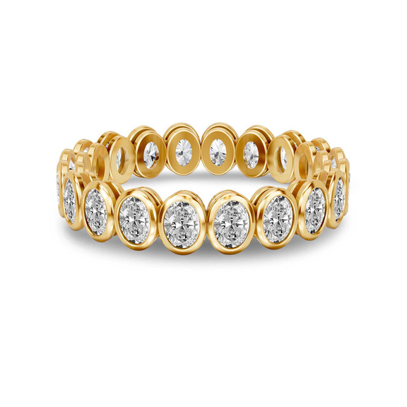 10kt Yellow Gold Clara Oval Bezel Lab Diamond Eternity Ring (2 Ct. Tw.) front image