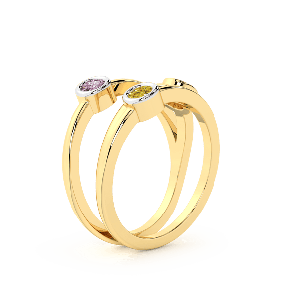 18ct Yellow Gold Shooting Stars Colored Lab Diamond Ring (2 Ct. Tw.) standing product image one