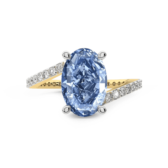 10kt Yellow Gold Skyborne Colored Lab Diamond Ring (3 Ct. Tw.) left