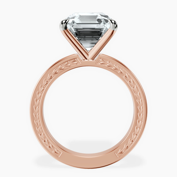 14kt Rose Gold Ivory Vintage Solitaire Lab Diamond Ring side right image one