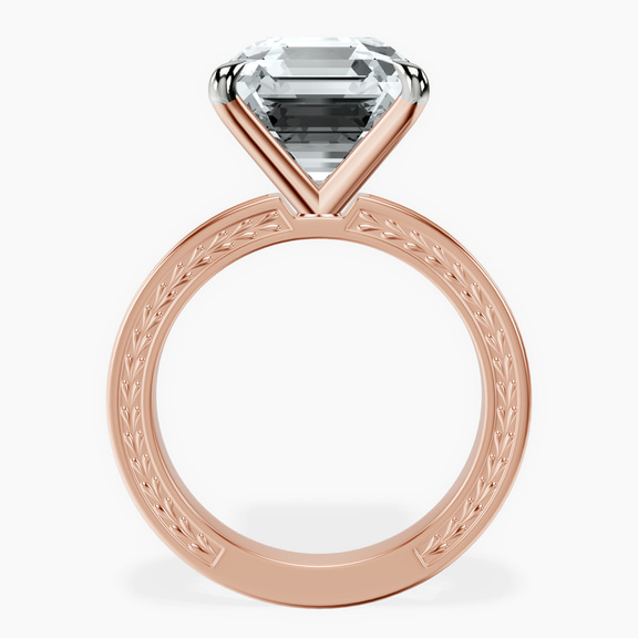 10kt Rose Gold Ivory Vintage Solitaire Lab Diamond Ring side right image one
