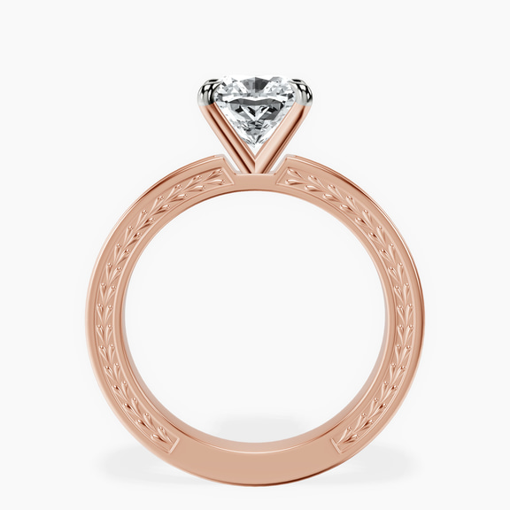 10ct Rose Gold Ivory Vintage Solitaire Lab Diamond Ring side right image one