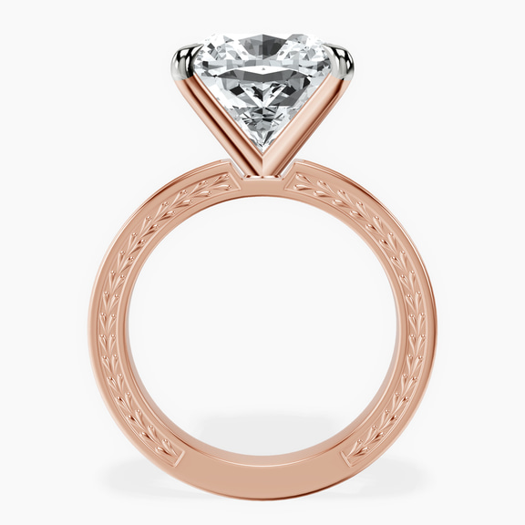 10kt Rose Gold Ivory Vintage Solitaire Lab Diamond Ring side right image one