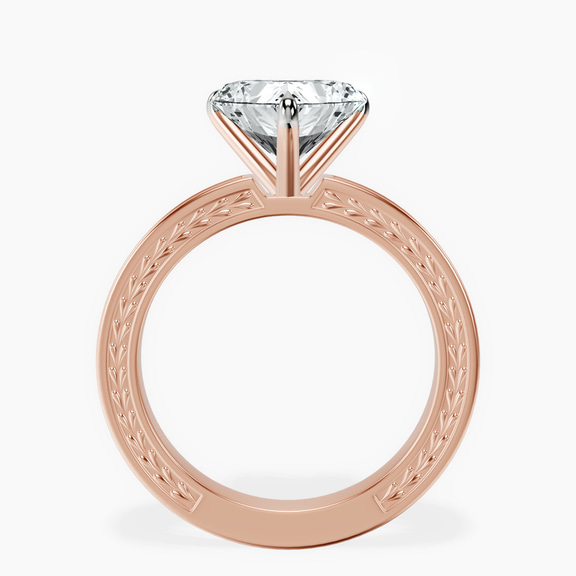 18kt Rose Gold Ivory Vintage Solitaire Lab Diamond Ring side right image one