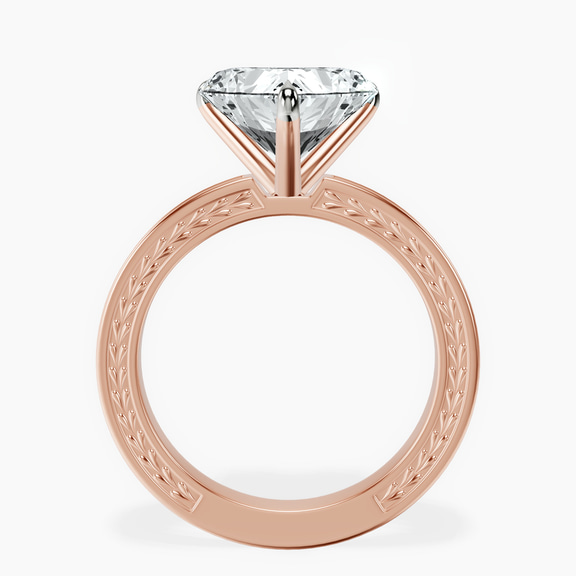 10kt Rose Gold Ivory Vintage Solitaire Lab Diamond Ring side right image one