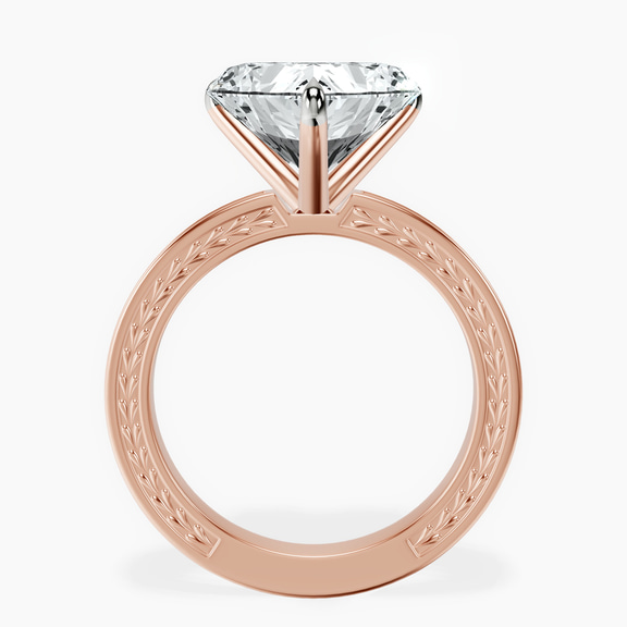 14kt Rose Gold Ivory Vintage Solitaire Lab Diamond Ring side right image one