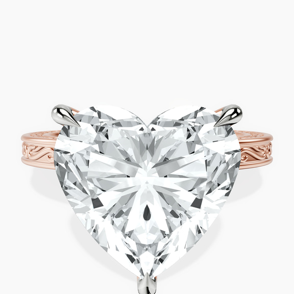 10kt Rose Gold Ivory Vintage Solitaire Lab Diamond Ring front image