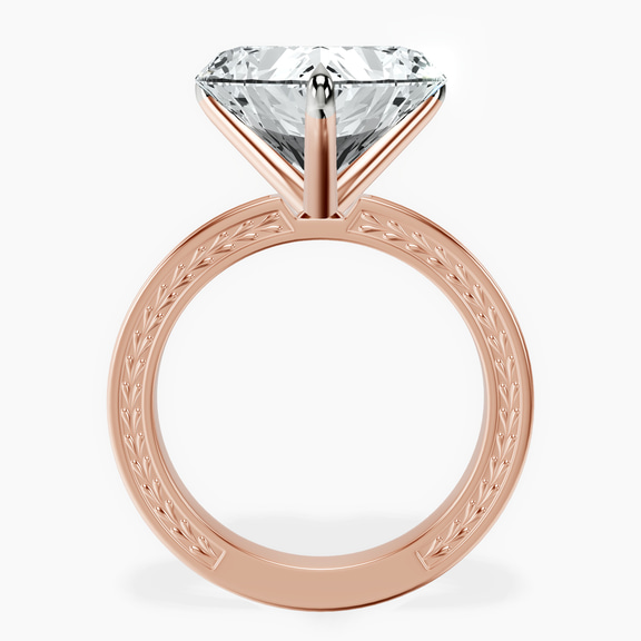 10kt Rose Gold Ivory Vintage Solitaire Lab Diamond Ring side right image one