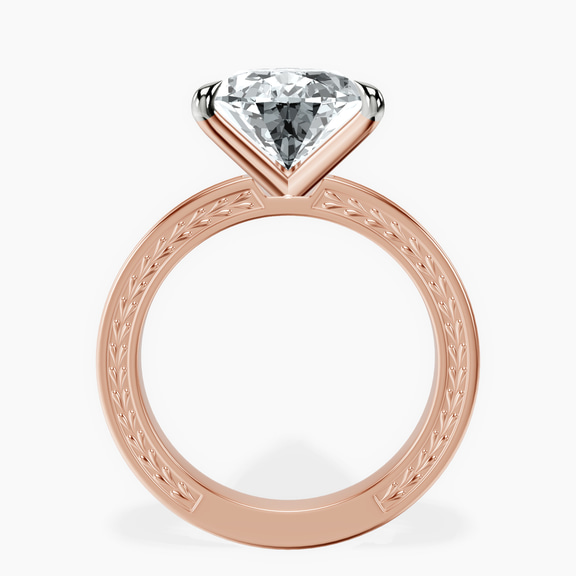 14kt Rose Gold Ivory Vintage Solitaire Lab Diamond Ring side right image one