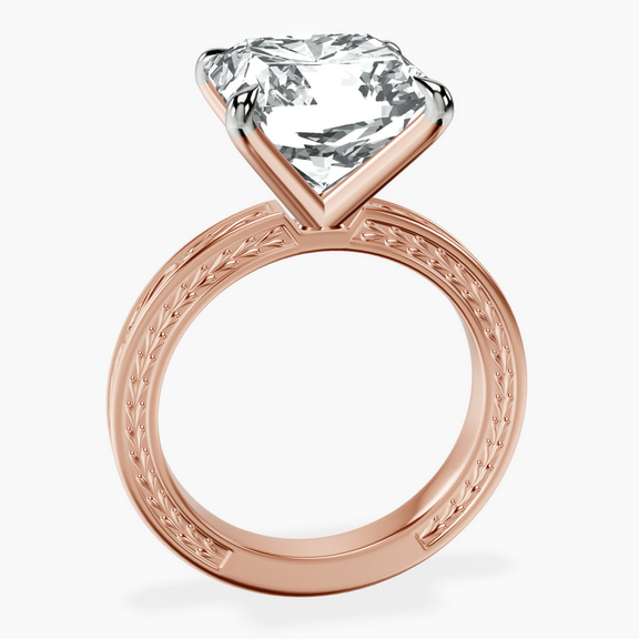 10kt Rose Gold Ivory Vintage Solitaire Lab Diamond Ring side right image one