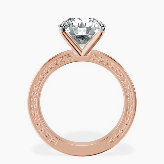 10kt Rose Gold Ivory Vintage Solitaire Lab Diamond Ring side right image one