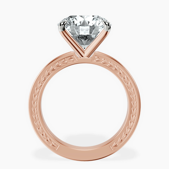 10kt Rose Gold Ivory Vintage Solitaire Lab Diamond Ring side right image one