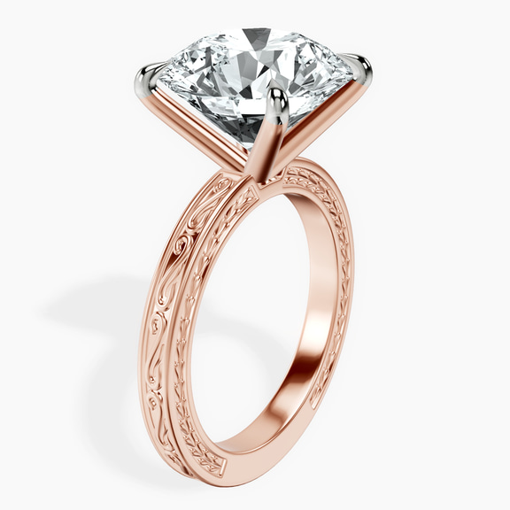 10kt Rose Gold Ivory Vintage Solitaire Lab Diamond Ring standing product image one
