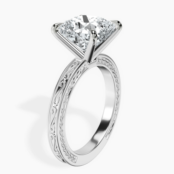 Platinum Ivory Vintage Solitaire Lab Diamond Ring standing product image one