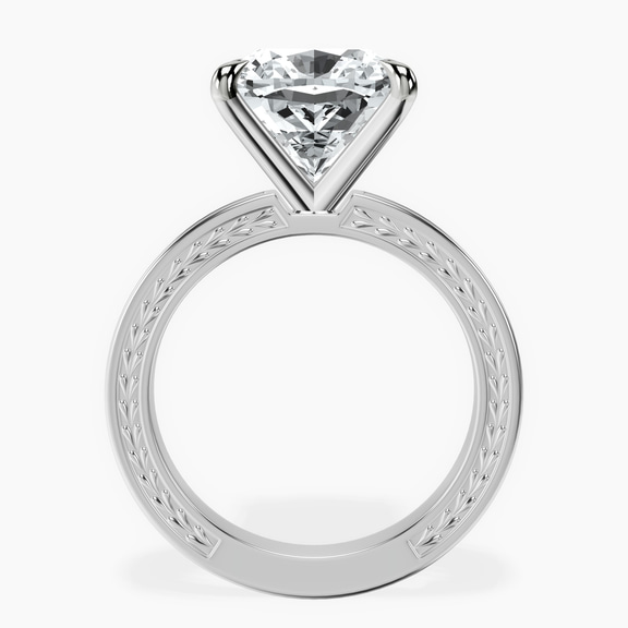 Platinum Ivory Vintage Solitaire Lab Diamond Ring side right image one