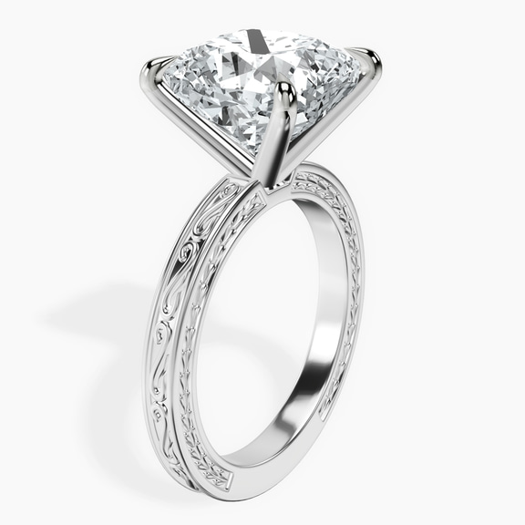 Platinum Ivory Vintage Solitaire Lab Diamond Ring standing product image one