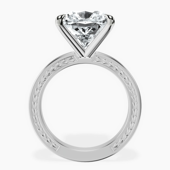 Platinum Ivory Vintage Solitaire Lab Diamond Ring side right image one