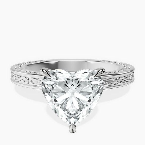 Platinum Ivory Vintage Solitaire Lab Diamond Ring front image