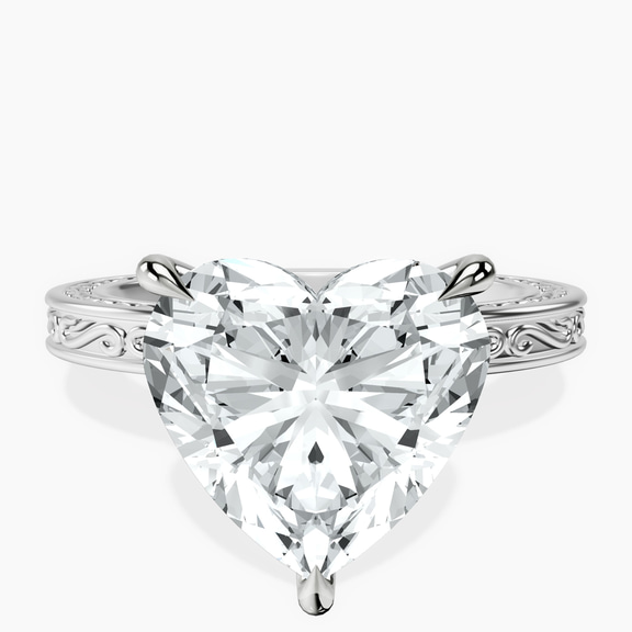Platinum Ivory Vintage Solitaire Lab Diamond Ring front image