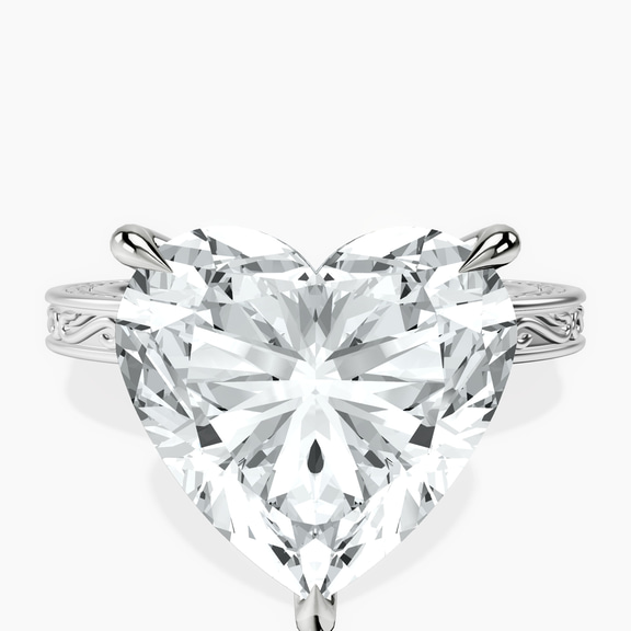 Platinum Ivory Vintage Solitaire Lab Diamond Ring front image