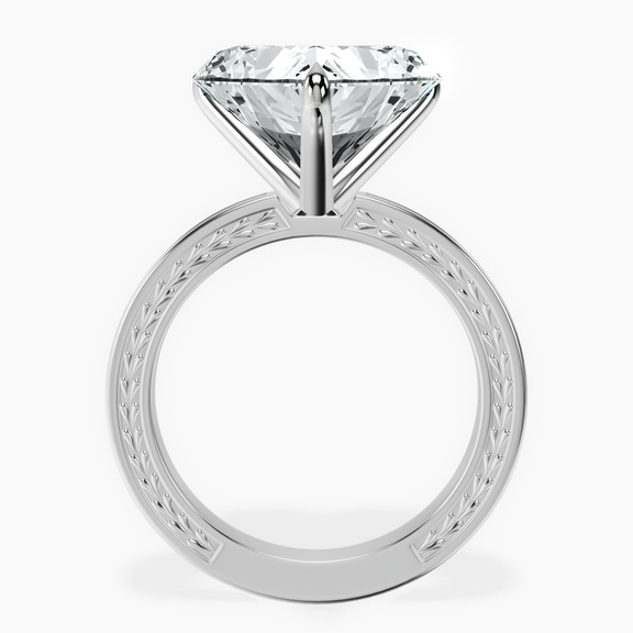 Platinum Ivory Vintage Solitaire Lab Diamond Ring side right image one