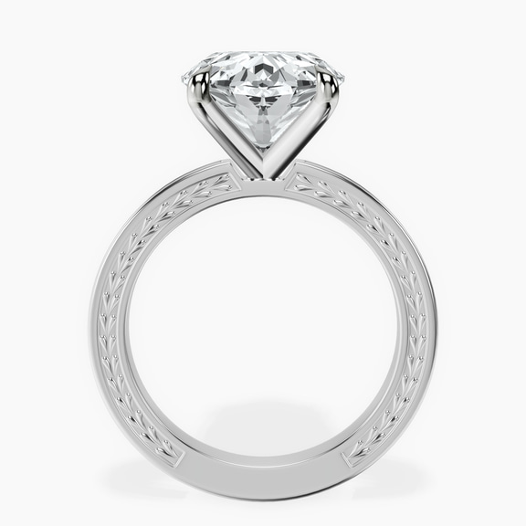 10kt White Gold Ivory Vintage Solitaire Lab Diamond Ring side right image one