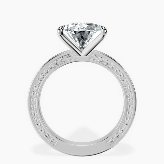 Platinum Ivory Vintage Solitaire Lab Diamond Ring side right image one