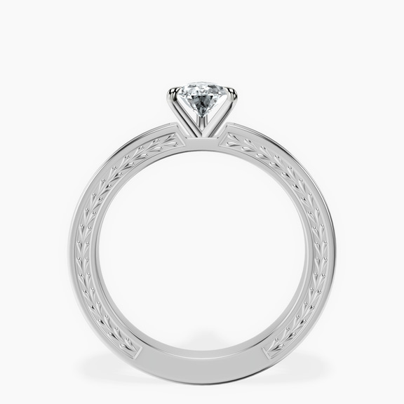 Platinum Ivory Vintage Solitaire Lab Diamond Ring side right image one