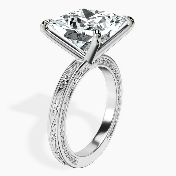 Platinum Ivory Vintage Solitaire Lab Diamond Ring standing product image one