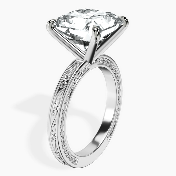 Platinum Ivory Vintage Solitaire Lab Diamond Ring standing product image one