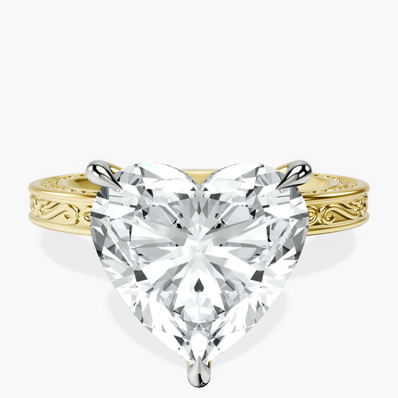 14kt Yellow Gold Ivory Vintage Solitaire Lab Diamond Ring front image