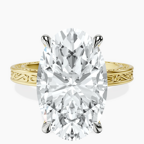 14kt Yellow Gold Ivory Vintage Solitaire Lab Diamond Ring front image