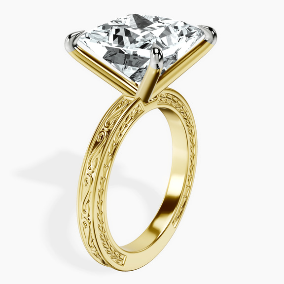 14kt Yellow Gold Ivory Vintage Solitaire Lab Diamond Ring standing product image one