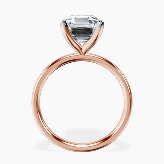 10kt Rose Gold Four Prong Solitaire 2mm Lab Diamond Ring side right image one