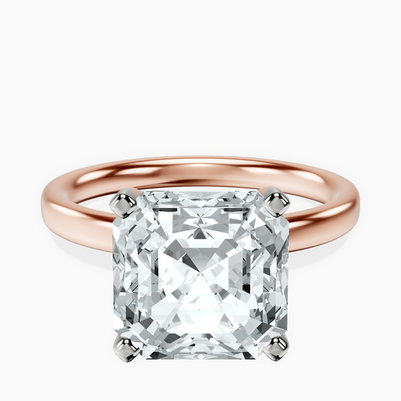 18kt Rose Gold Four Prong Solitaire 2mm Lab Diamond Ring front image