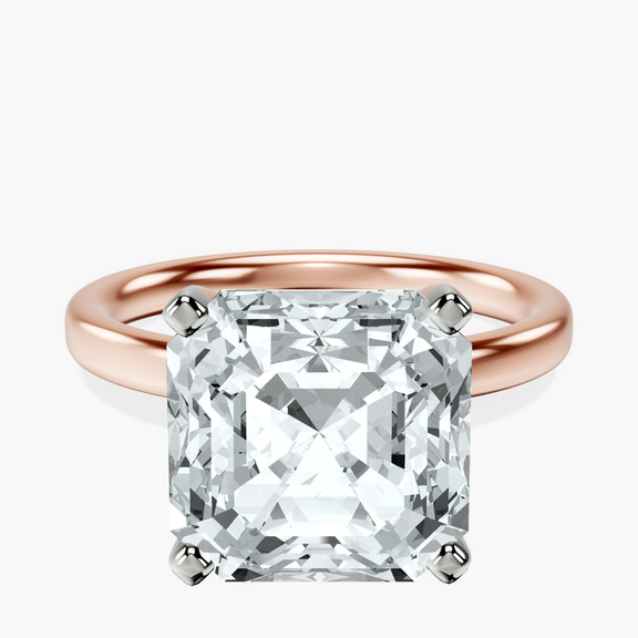 18kt Rose Gold Four Prong Solitaire 2mm Lab Diamond Ring front image