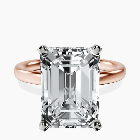 10kt Rose Gold Four Prong Solitaire 2mm Lab Diamond Ring front image
