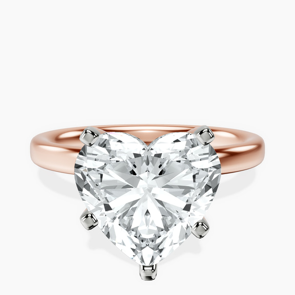 10kt Rose Gold Four Prong Solitaire 2mm Lab Diamond Ring front image