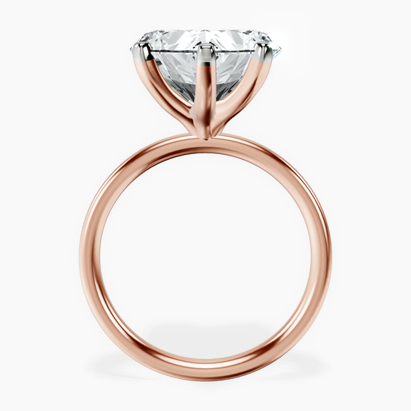 14kt Rose Gold Four Prong Solitaire 2mm Lab Diamond Ring side right image one