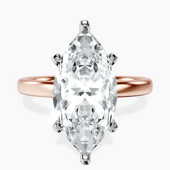 10kt Rose Gold Four Prong Solitaire 2mm Lab Diamond Ring front image