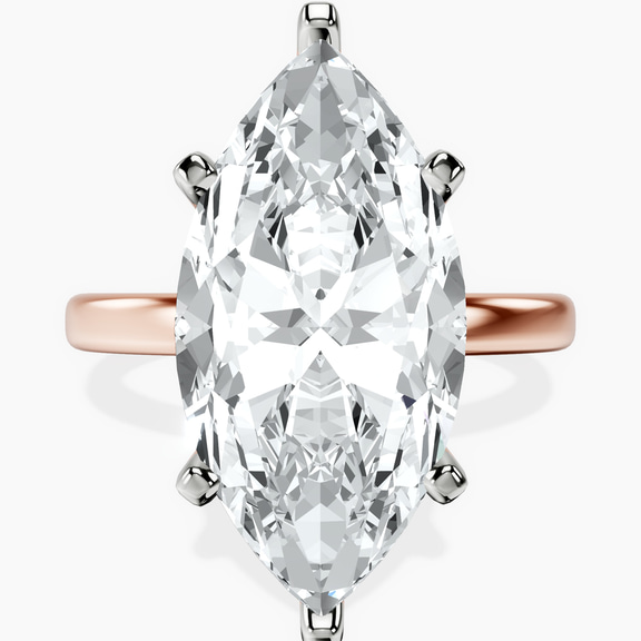14kt Rose Gold Four Prong Solitaire 2mm Lab Diamond Ring front image