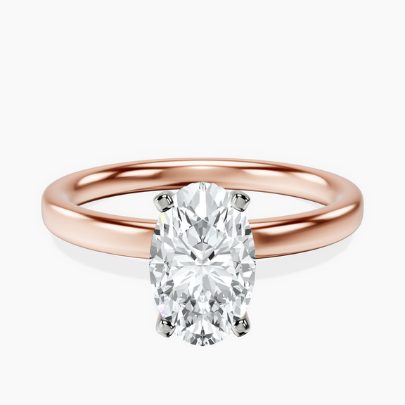 10kt Rose Gold Four Prong Solitaire 2mm Lab Diamond Ring front image