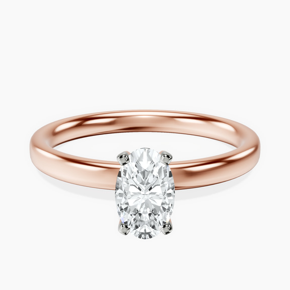 10kt Rose Gold Four Prong Solitaire 2mm Lab Diamond Ring front image