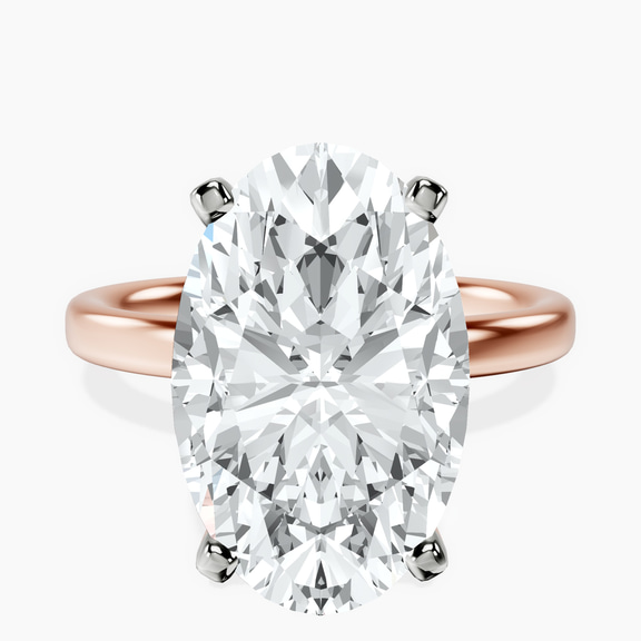 10kt Rose Gold Four Prong Solitaire 2mm Lab Diamond Ring front image