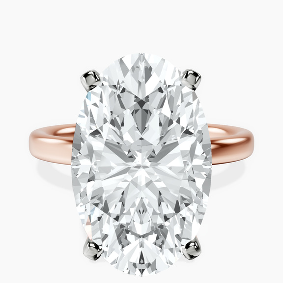 10kt Rose Gold Four Prong Solitaire 2mm Lab Diamond Ring front image