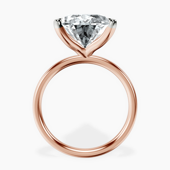 10kt Rose Gold Four Prong Solitaire 2mm Lab Diamond Ring side right image one