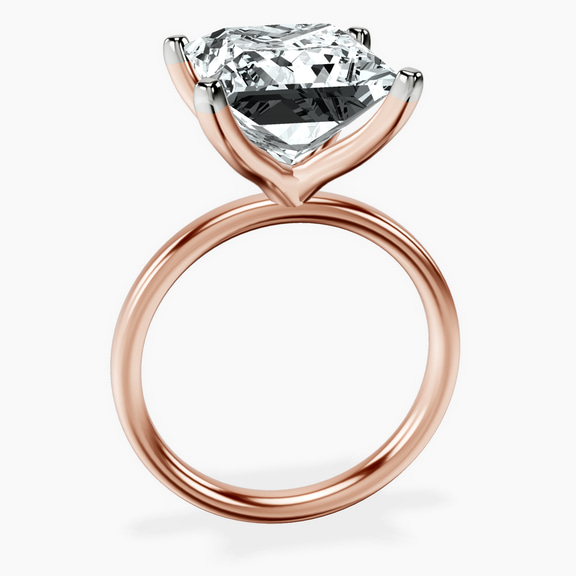 14kt Rose Gold Four Prong Solitaire 2mm Lab Diamond Ring side right image one