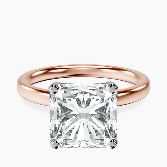 14kt Rose Gold Four Prong Solitaire 2mm Lab Diamond Ring front image